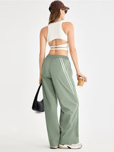 Women's pants high waisted loose straight tube pocket for sports and leisure, outdoor hiking and mountaineering